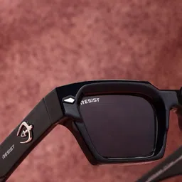 RESIST EYEWEAR Unisex Square Sunglasses With UV Protected Lens DEFENDER BLACK BLACK 1 image 5