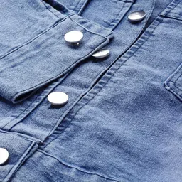 CORSICA Women Blue Cotton Denim Jacket image 4
