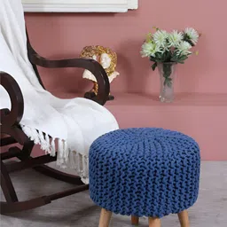 Shadowkart Blue Round Pouffes Ottomans Stool-image-72