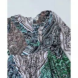 Sangria Girls Printed Cotton Round Neck Fit & Flared Dresses image 4