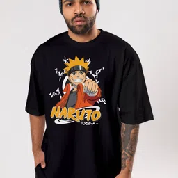 FLYIND VOGUE OUTFIT Men Naruto Bio Finish Graphic Printed Cotton Oversized T-shirt-picture-31