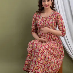 Tulsiram Printed Maternity Ethnic Dress image 2