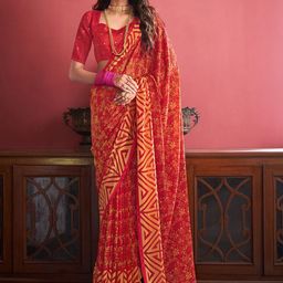 Anouk Rustic Floral Poly Georgette Saree-picture-0