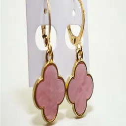 SAPRAA TRENDS Women Pink Gold-Plated Floral Casual Hoop Earrings image 3