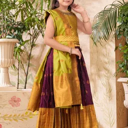 Muhuratam Girls Art Silk Ready to Wear Lehenga & Blouse-picture-24