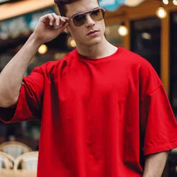 Leotude Men Solid Round Neck Cotton Relaxed Fit T-shirt-picture-44