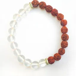 Apnisanskriti Unisex Rudraksha Sphatik Stone Bracelet-picture-14