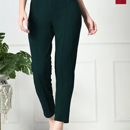 Brainbees Women Pack Of 2 Smart Skinny Fit High-Rise Trousers-image-29