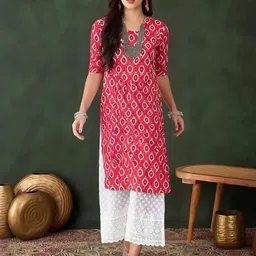 SZN Women Printed Crepe Straight Kurtas image 4