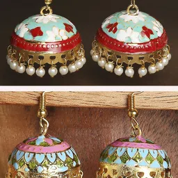 Anouk Floral Jhumkas Earrings-picture-25