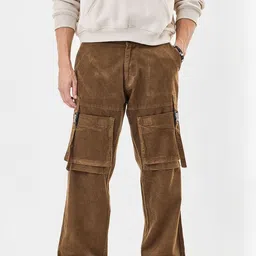 Snitch Men Corduroy Cargos Trousers-picture-47