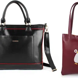 cimoni Women Maroon, Black Tote-picture-43