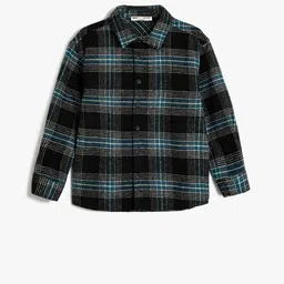 Koton Boys Tartan Checks Opaque Checked Casual Shirt-picture-29