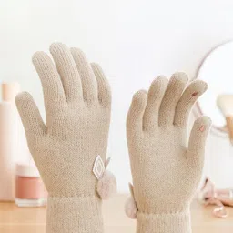 LOOM LEGACY Women's Winter Wear Touchscreen Woollen Gloves-image-76