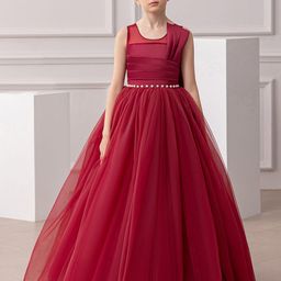 INCLUD Girls Round Neck Maxi Dress-picture-26