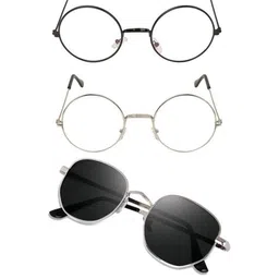 Arzonai Unisex Clear Lens & Black Sunglasses with-picture-21