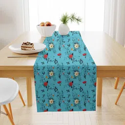 STITCHNEST Blue & Red Printed Table Runner-image-11