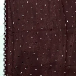 MADHUR HAND WORK ART Embellished Embroidered Beads and Stones Tissue Saree image 3