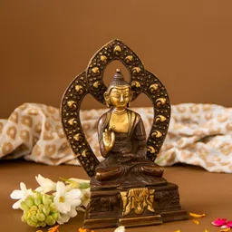 Imli Street Gold-toned And Brown Religious Idol Matte Showpiece image 4