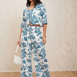Vishudh Floral Printed Top & Trouser With Jacket Co-Ords-picture-40