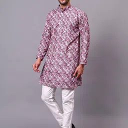 Swegzin Men Floral Printed Indie Florals Kurta image 2