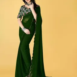 Moda Rapido Zari Pure Georgette Saree image 3