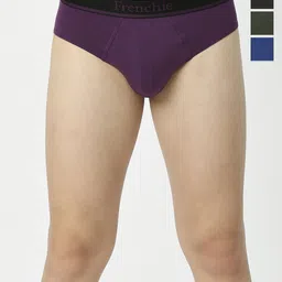 FRENCHIE Men Pack Of 4 Basic Briefs-FR-MI-BF-ESNTL-1P-FM-NB-DG-PO2-S-Navy Blue & Dark Grey-picture-25