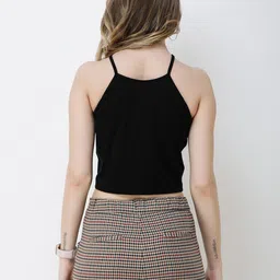 Moda Rapido Women Black Halter Neck Cotton Sleeveless Top image 4