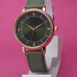 VIRAKTI Women Embellished Dial & Leather Straps Analogue Watch G-04-GREEN-P-picture-13