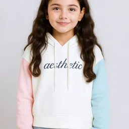 bubble berry Girls Colourblocked Hooded Sweatshirts-image-63