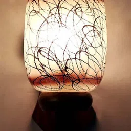 1ST TIME Brown & Brown Textured Wood Cylinder Shaped Wall Lamp image 4