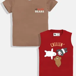 YK X Minute Mirth Boys Pack of 2 Printed Round Neck T-shirts-picture-40