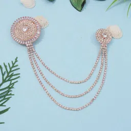 I Jewels Men Rose Gold Plated Artificial Stones Studded And Beaded Brooch-picture-34