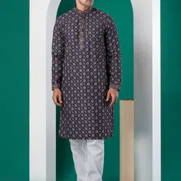 DEVOILER Men Embellished Sequinned Kurta image 4