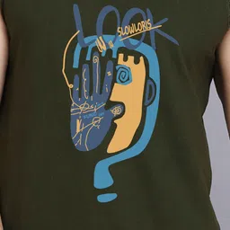 SLOWLORIS Men Pack Of 2 Printed Bio-Wash Combed Cotton Gym Vests image 5