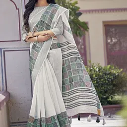 KALINI Abstract Printed Saree With Unstiched Blouse Piece-picture-40