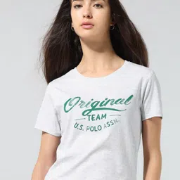 U.S. Polo Assn. Women Brand Logo Printed Pure Cotton T-shirt-picture-42