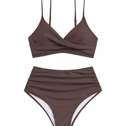 Russian V-Neck Sleeveless Swim Bikini Set image 2