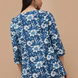 Melange by Lifestyle Floral Printed Pure Cotton Kurti image 4