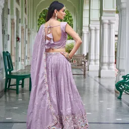 Pandadi Saree Embroidered Ready to Wear Lehenga & Unstitched Blouse With Dupatta image 4