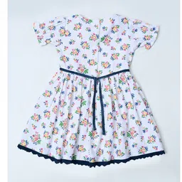 Sangria Girls Printed Cotton Round Neck Fit & Flared Dresses With Briefs image 3