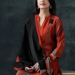 Libas Women Printed Regular Kurta with Trousers & With Dupatta-picture-19