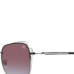 Woggles Unisex Purple Lens & Silver-Toned Square Sunglasses with image 2