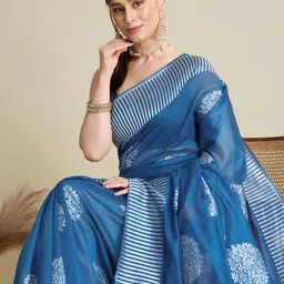 KALINI Ethnic Motifs Woven Design Zari Saree image 5