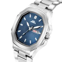 LUXURIT Men Patterned Dial & Stainless Steel Straps Analogue Calendar Watch LXMT-820 image 4