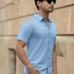 VORTEX Original Slim Fit Textured Short Sleeves Casual Shirt image 3