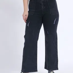 Hayler Women Bootcut Low-Rise Mildly Distressed Light Fade Stretchable Jeans-picture-11