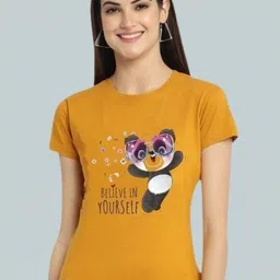 LECOWAR Typography Printed Round Neck T-shirt-image-13