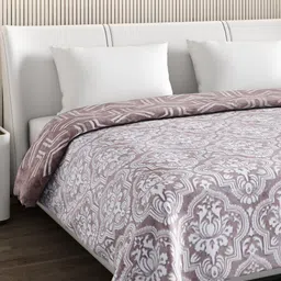Monte Carlo Purple & White Floral Heavy Winter 800 GSM Double Bed Blanket image 5