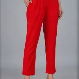 JAIPURI COLLECTION Floral Yoke Design Thread Work Kurta With Trousers image 2